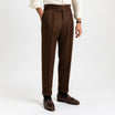 Men's Pants with Drawstring Waist and Pleated Design – High-Waisted Straight-Leg Cotton Blend Trousers 3