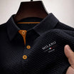 Men's Polo Shirt with Milano Button Placket and Textured Surface – Classic Fit Cotton Blend 0