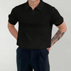 Men’s Polo Shirt with Short Sleeves and Ribbed Structure
