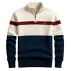Men’s Quarter Zip Sweater with Striped Design