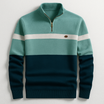 Men’s Quarter Zip Sweater with Striped Design