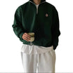 Men’s Quarter Zip Sweatshirt With Crest Detail
