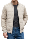Men's Quilted Spring Jacket with Zip Front Closure
