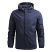 Men’s Rain Jacket with Hood and Zip Closure