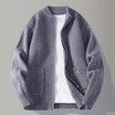 Men's Ribbed Knit Cardigan with Zip Closure