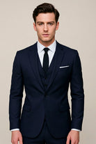 Men's Slim-Fit Three-Piece Suit with Tailored Blazer and Waistcoat – Formal Wedding and Groomsmen Attire 0