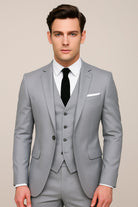 Men's Slim-Fit Three-Piece Suit with Tailored Blazer and Waistcoat – Formal Wedding and Groomsmen Attire 2