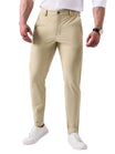 Men's Slim Fit Chino Trousers with Pockets and Belt Loops