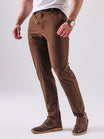 Men's Slim Fit Chino Trousers with Pockets and Belt Loops