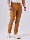Men's Slim Fit Chino Trousers with Pockets and Belt Loops