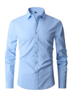 Men's slim fit shirt featuring a sleek button closure, designed for modern versatility suitable for both work and casual wear. 5