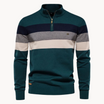 Men’s Striped Quarter-Zip Knitted Jumper