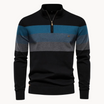 Men’s Striped Quarter-Zip Knitted Jumper