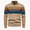 Men’s Striped Quarter-Zip Knitted Jumper