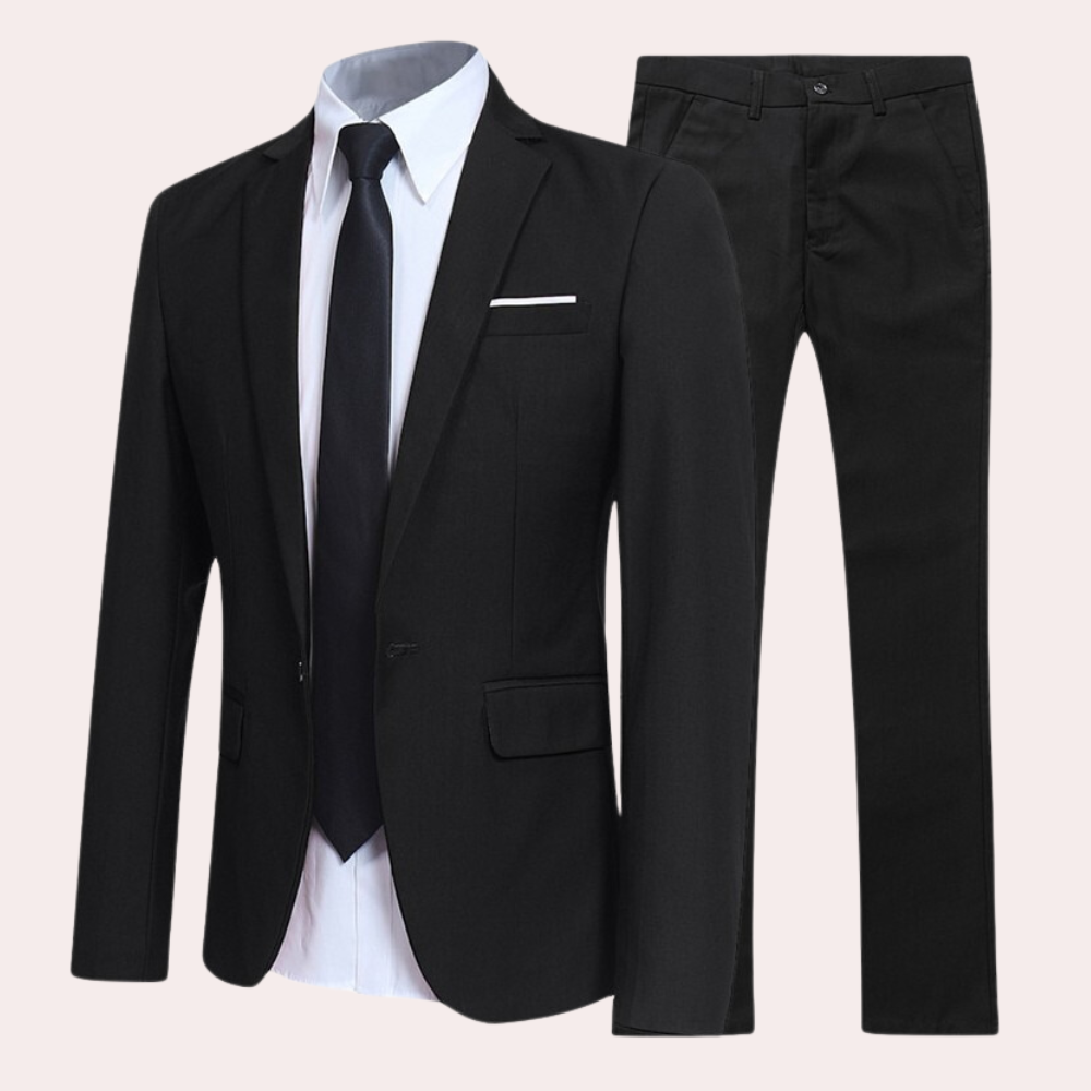 Men's Suit Two-Piece Set with Modern Cut – Formal Business Attire in Classic Fit 0