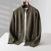 Men’s Wool Cardigan with Zip and Pockets