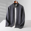 Men’s Wool Cardigan with Zip and Pockets