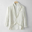 Men’s Linen Blazer with Button Closure and Striped Pattern