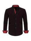 Men’s Long Sleeve Shirt with Button Closure and Contrast Cuffs