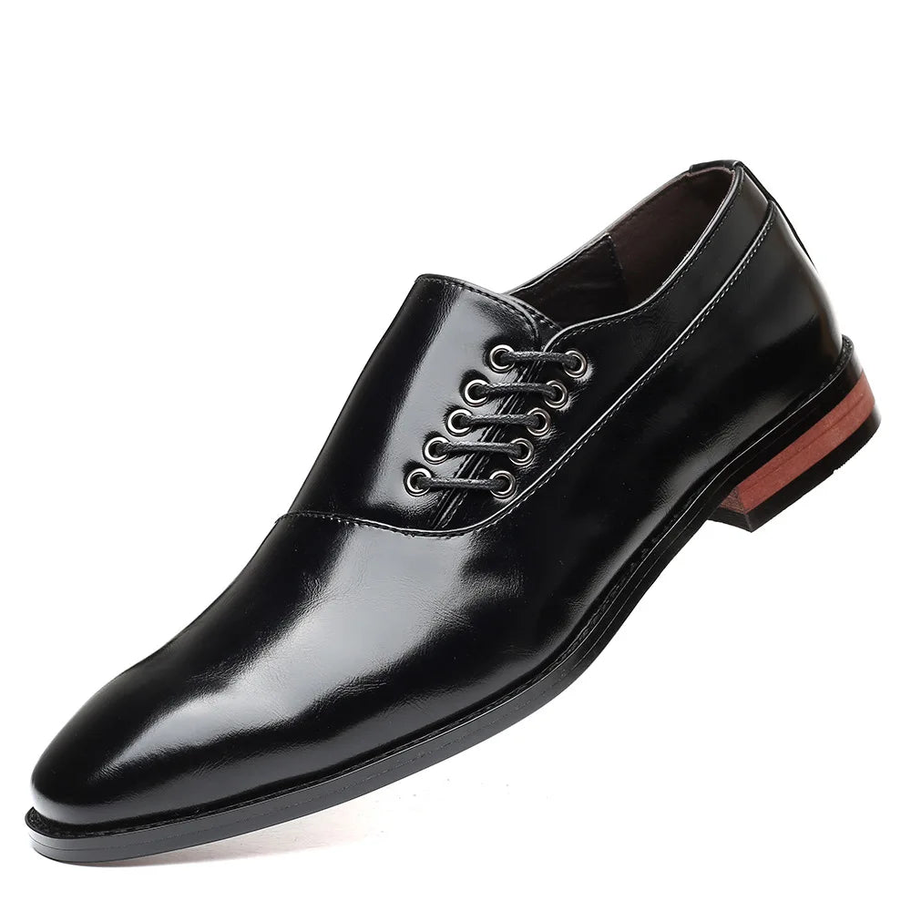 Mens Oxford Shoes with Side Lace Design and Comfortable Insoles – Genuine Leather Dress Shoes 4