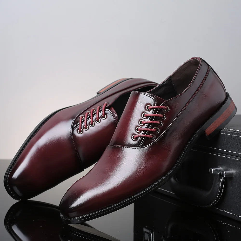 Mens Oxford Shoes with Side Lace Design and Comfortable Insoles – Genuine Leather Dress Shoes 5