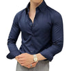 Men’s Slim Fit Long Sleeve Shirt with Striped Pattern