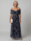 Off Shoulder Midi Dress with Draped Neckline – Lightweight Summer Dress for Wedding Guests and Cocktail Events 10