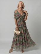 Off Shoulder Midi Dress with Draped Neckline – Lightweight Summer Dress for Wedding Guests and Cocktail Events 5