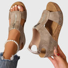 Orthopedic sandals for women featuring cushioned support, adjustable fit, and comfortable zipper closure for all-day wear. 1
