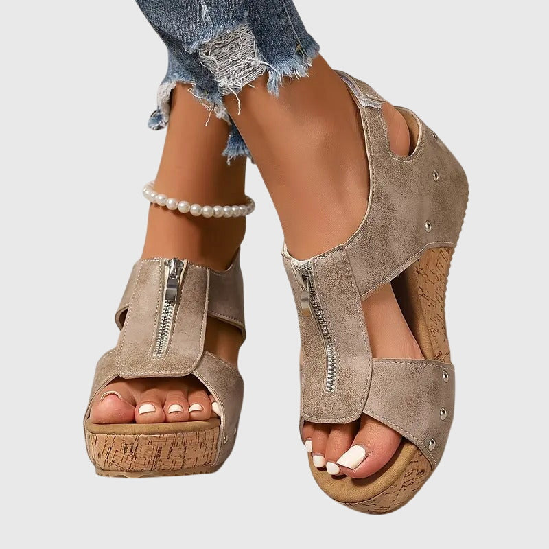 Orthopedic sandals for women featuring cushioned support, adjustable fit, and comfortable zipper closure for all-day wear. 6