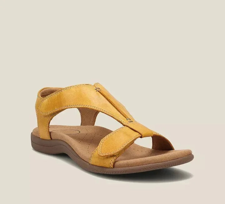 Orthopedic sandals featuring arch support and adjustable straps for everyday comfort, available in black and sizes 4-11 US. 4
