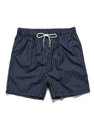 Palm Tree Print Shirt and Striped Swim Shorts Set – 100% Polyester Regular Fit Summer Beachwear 3