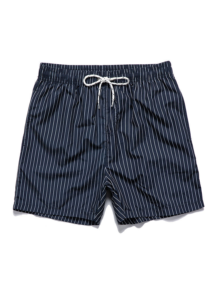 Palm Tree Print Shirt and Striped Swim Shorts Set – 100% Polyester Regular Fit Summer Beachwear 3