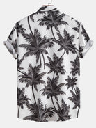 Palm Tree Print Shirt and Swim Shorts Set – 100% Polyester, Regular Fit, Casual Summer Apparel 7
