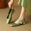Silk-Like Evening Pumps with Pearl Strap and Embellished Square Heel – Elegant Formal Footwear 0
