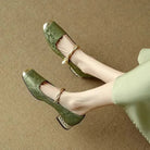 Silk-Like Evening Pumps with Pearl Strap and Embellished Square Heel – Elegant Formal Footwear 1