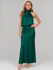 Sleeveless Midi Dress with Draped Neckline and Gathered Waist – Elegant Day-to-Night Wear in Smooth Fabric 3