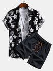 Tropical Floral Print Shirt and Swim Shorts Set – Quick Dry Polyester – Unique Pattern Design 0