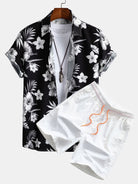 Tropical Floral Print Shirt and Swim Shorts Set – Quick Dry Polyester – Unique Pattern Design 2