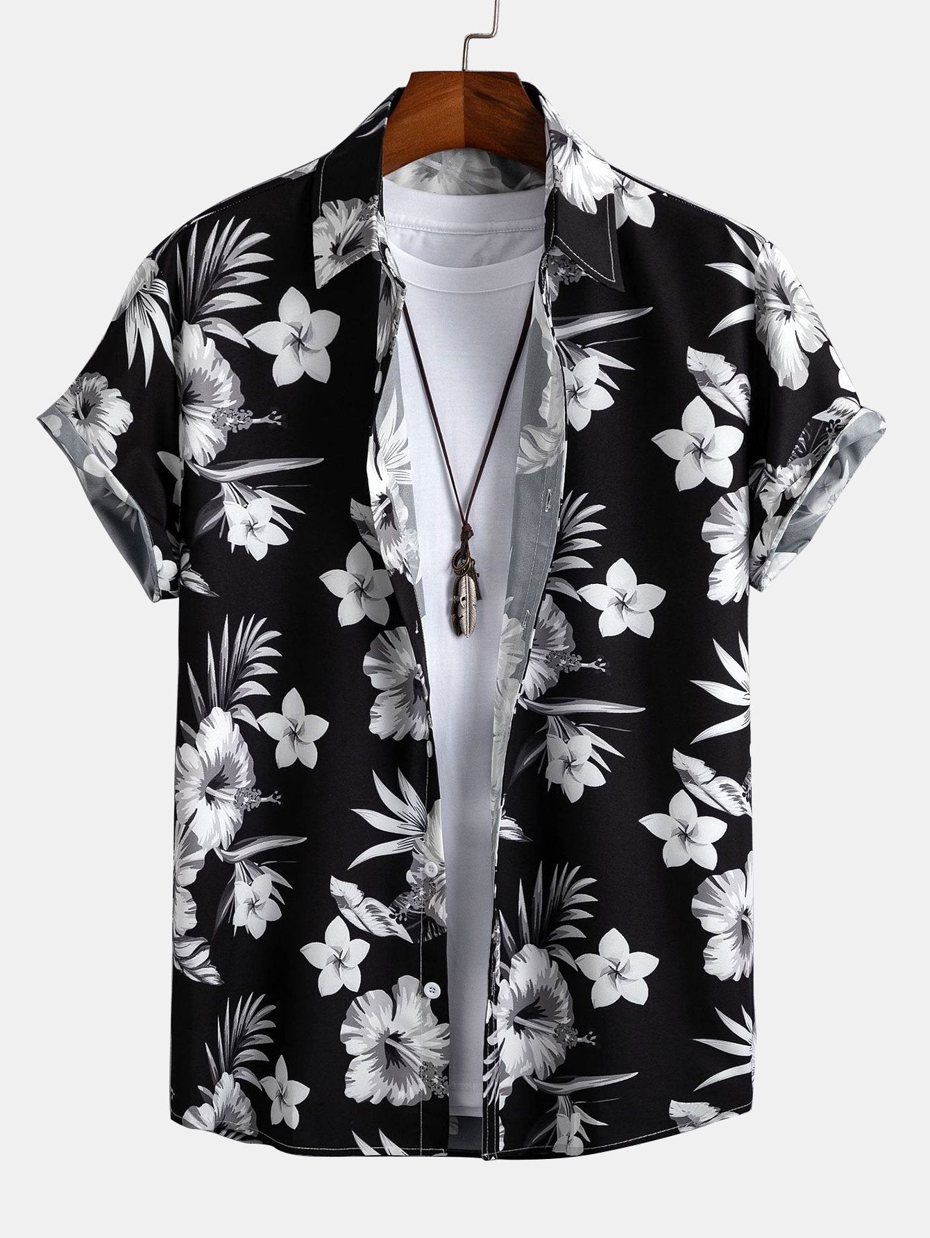 Tropical Floral Print Shirt and Swim Shorts Set – Quick Dry Polyester – Unique Pattern Design 4