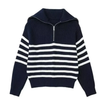 Unisex Half-Zip Jumper with Wide fold-over Collar
