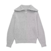 Unisex Half-Zip Jumper with Wide fold-over Collar