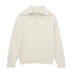 Unisex Half-Zip Jumper with Wide fold-over Collar