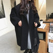 Women Coat with Open Front and Patch Pockets