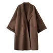 Women Coat with Open Front and Patch Pockets