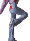 Women Flared Jeans with Star Back Detail and High Waist