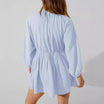 Women Mini Dress with Long Sleeves and V-Neckline