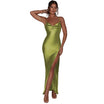 Women’s Backless Halter Neck Maxi Dress with Side Slit