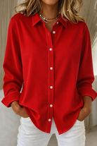 Women's Blouse with Button Closure – Minimalist Summer Top for Effortless Style 2