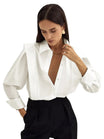 Women’s Blouse with Long Sleeves and Button Closure